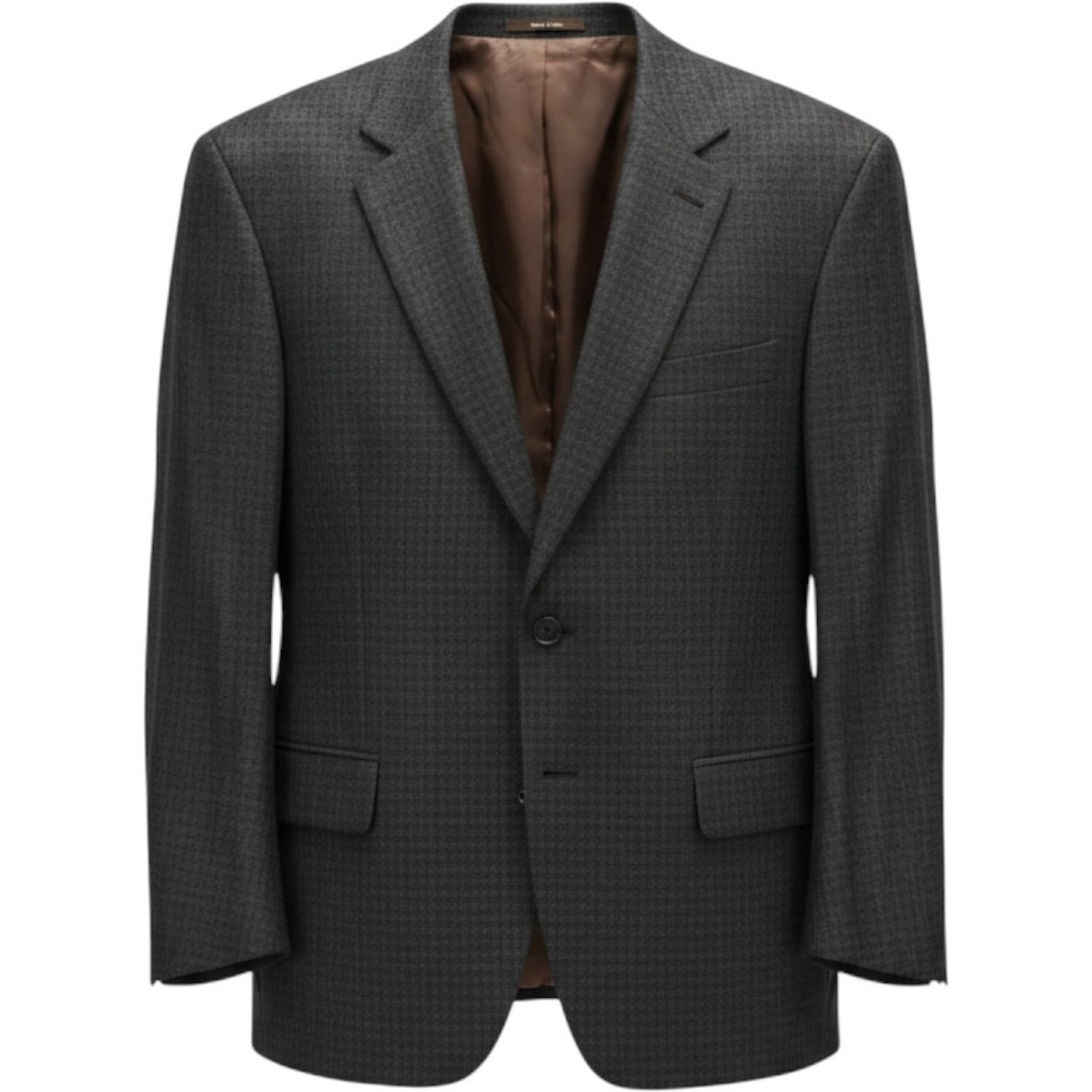 Joseph & Feiss Gold Blazer Mens 44S Charcoal Grey Wool Executive Fit Micro Check